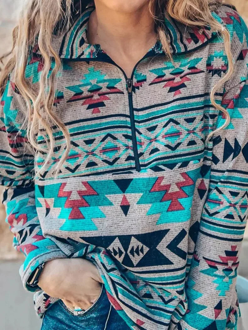 Women's Western AZTEC Sweatshirt.