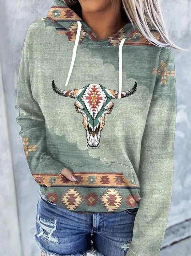 Women's Western Cattle AZTEC Sweatshirt.