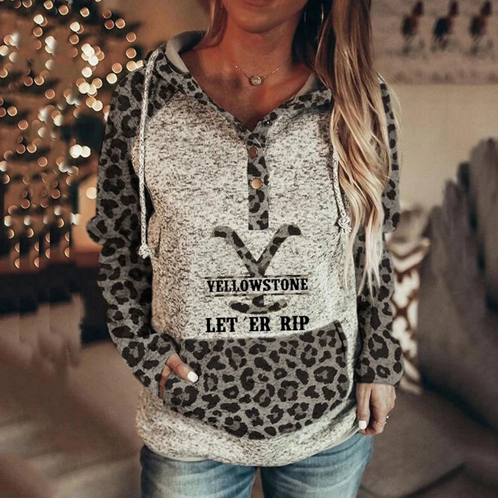 Custom Fashionable leopard print Unisex Hoodie