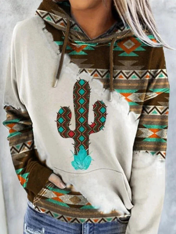 Ethnic Print Hoodie.