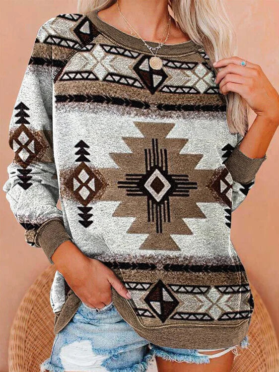 Women's Western AZTEC Sweatshirt.