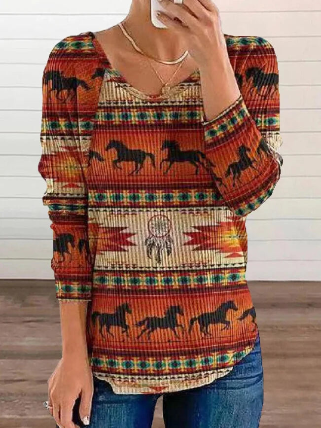 Women's Western AZTEC Sweatshirt.
