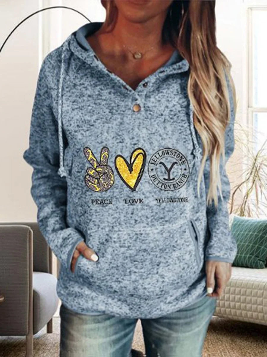 Unisex Fashion Casual printed hooded Pullover
