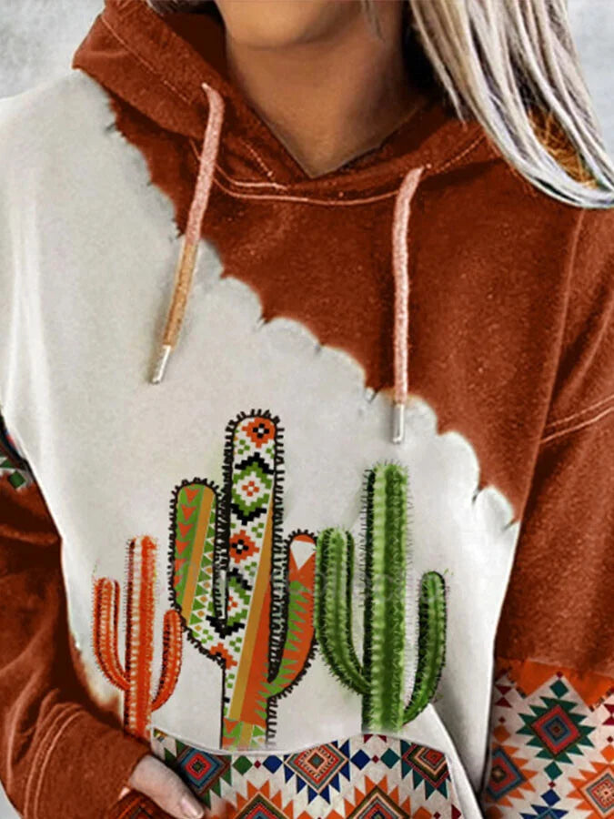 Ethnic Print Hoodie.