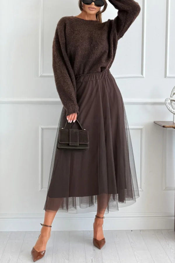 Gisella Knit Back Slit Leopard Print Bow Design Long Sleeve Relaxed Sweater
