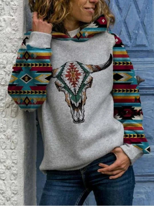 Vintage printed long sleeved Hoodie