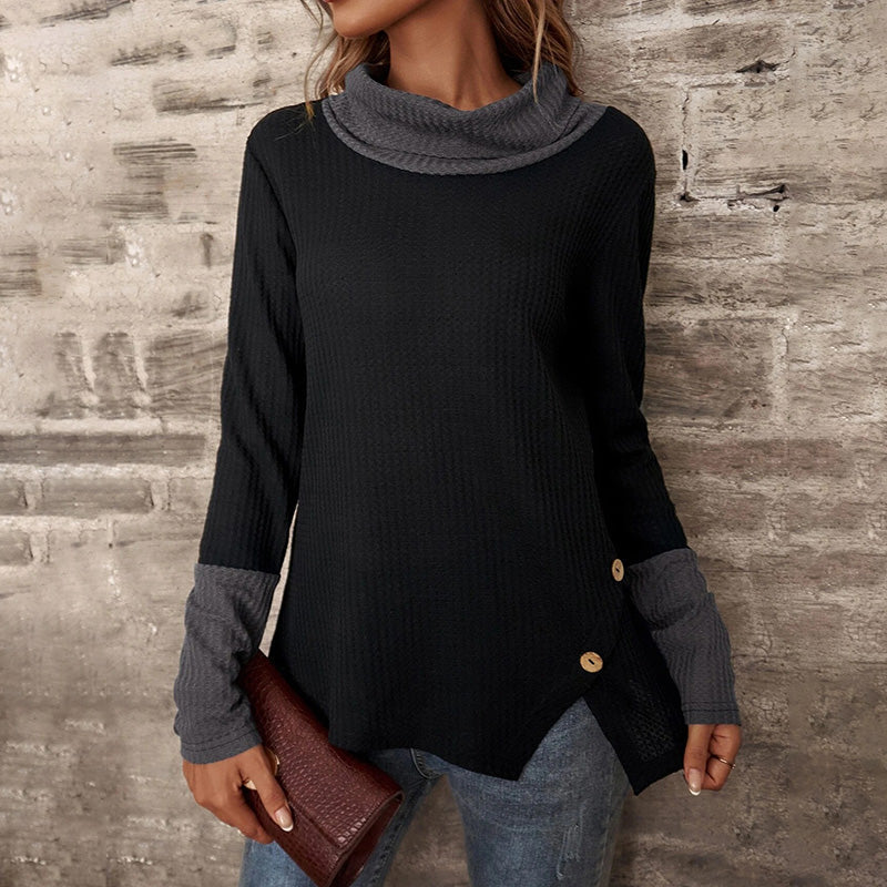 Vintage Paneled Turtleneck Long Sleeve T-Shirt