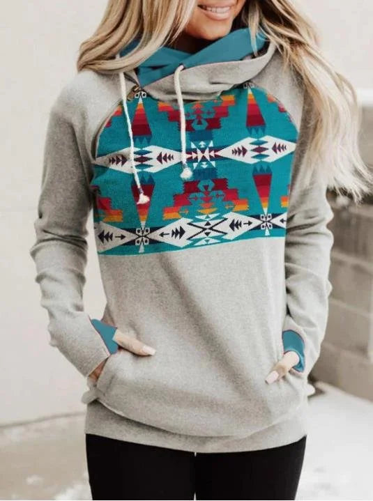 Vintage printed long sleeved Hoodie
