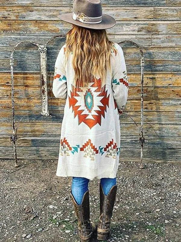 Women's Western Aztec Knit Cardigan.