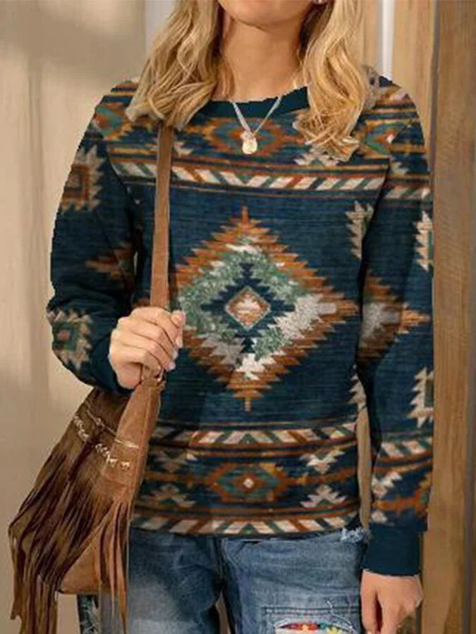 Long Sleeve Printed Sweatshirt.