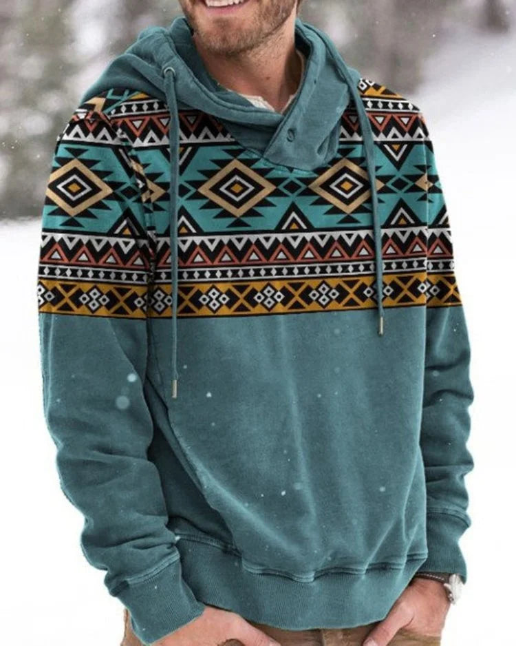 Casual long sleeve print hoodie pullover sweatshirt