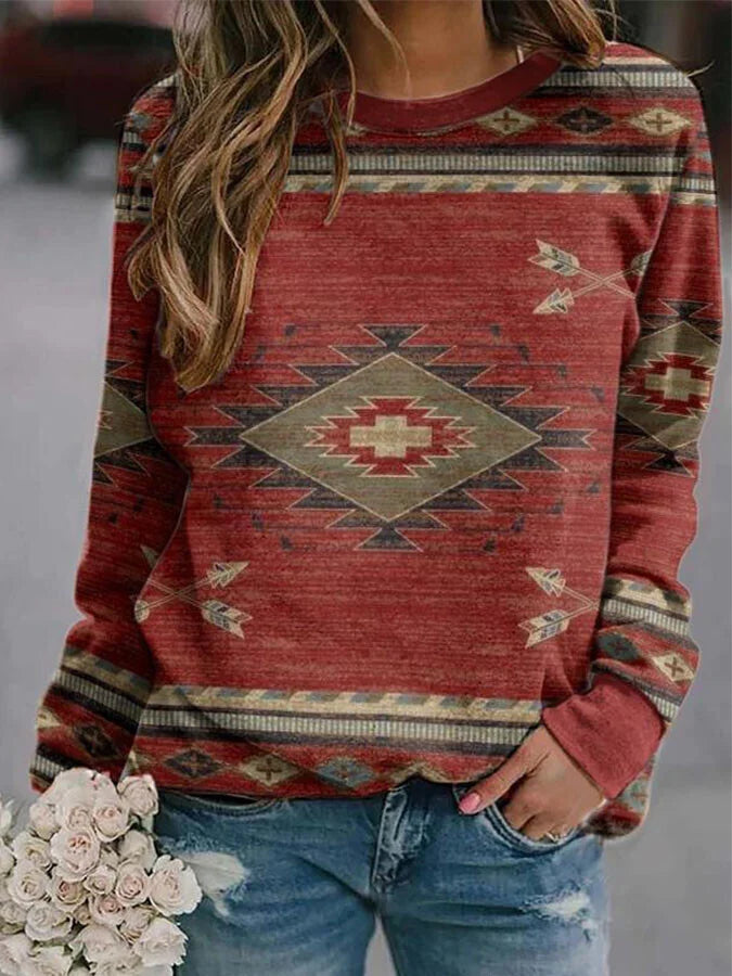 Long Sleeve Printed Sweatshirt.