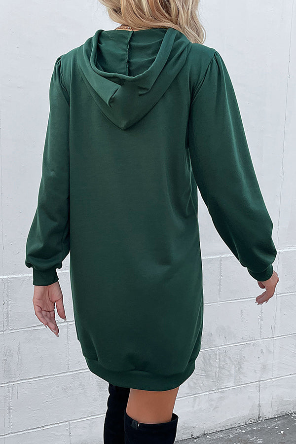 hooded pullover sweater dress