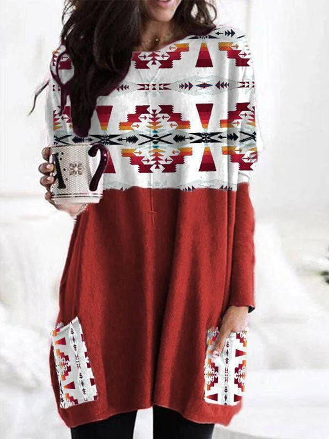 Round Neck Long Sleeve Tops.