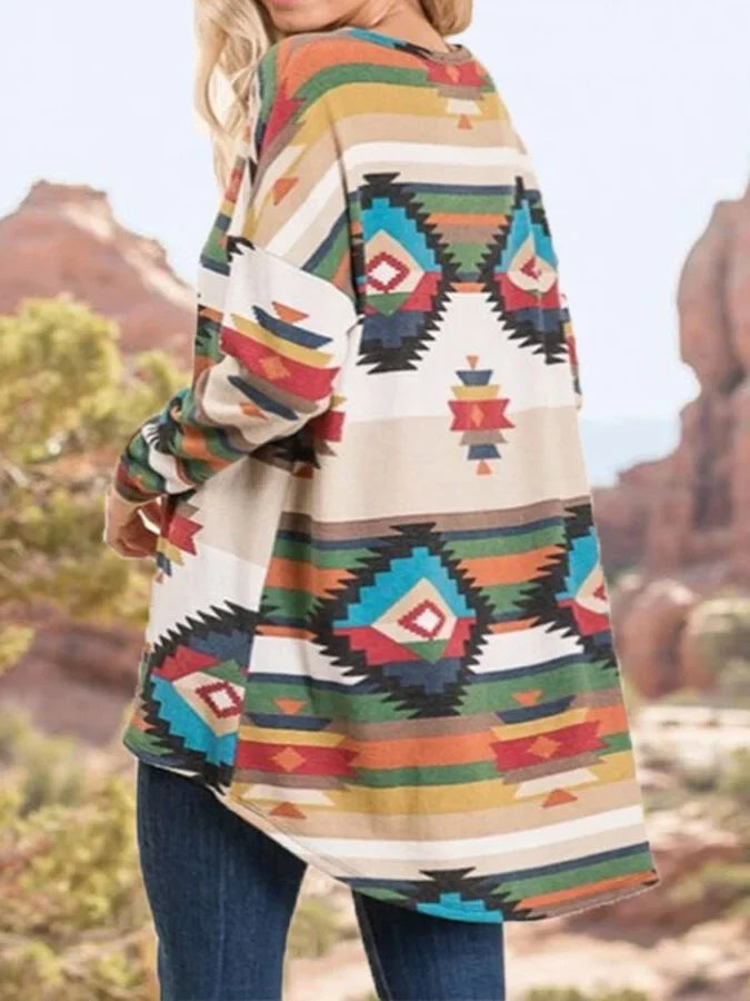 Women's Aztec Printed Tee Shirt.