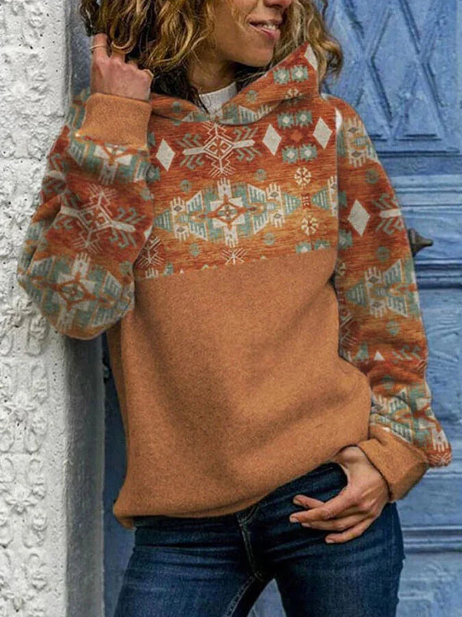 Ethnic Print Hoodie.