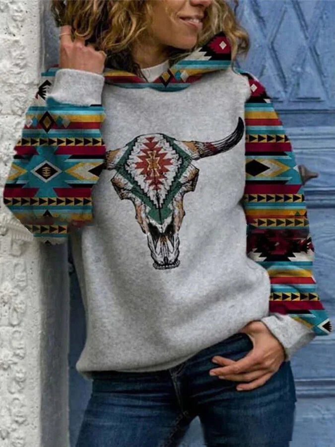 Print Long-Sleeved Sweatshirt.