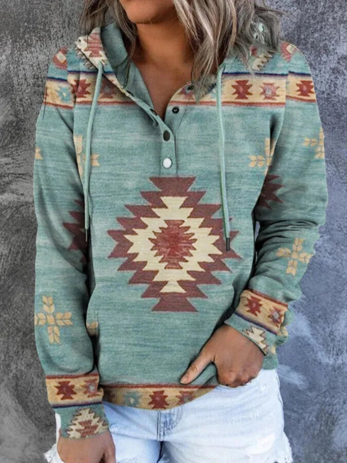 Women's retro western style hoodie.