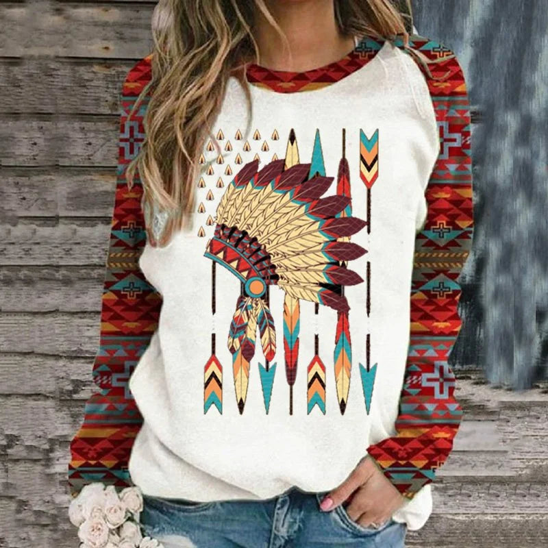 Native American Heritage Day Vintage Print Pullover