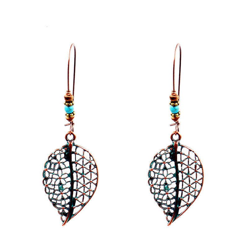 Wisherryy Alloy Creative Big Ear Hook Turquoise Earrings