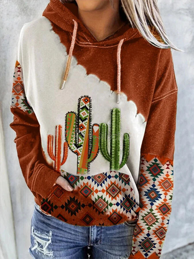 Ethnic Print Hoodie.
