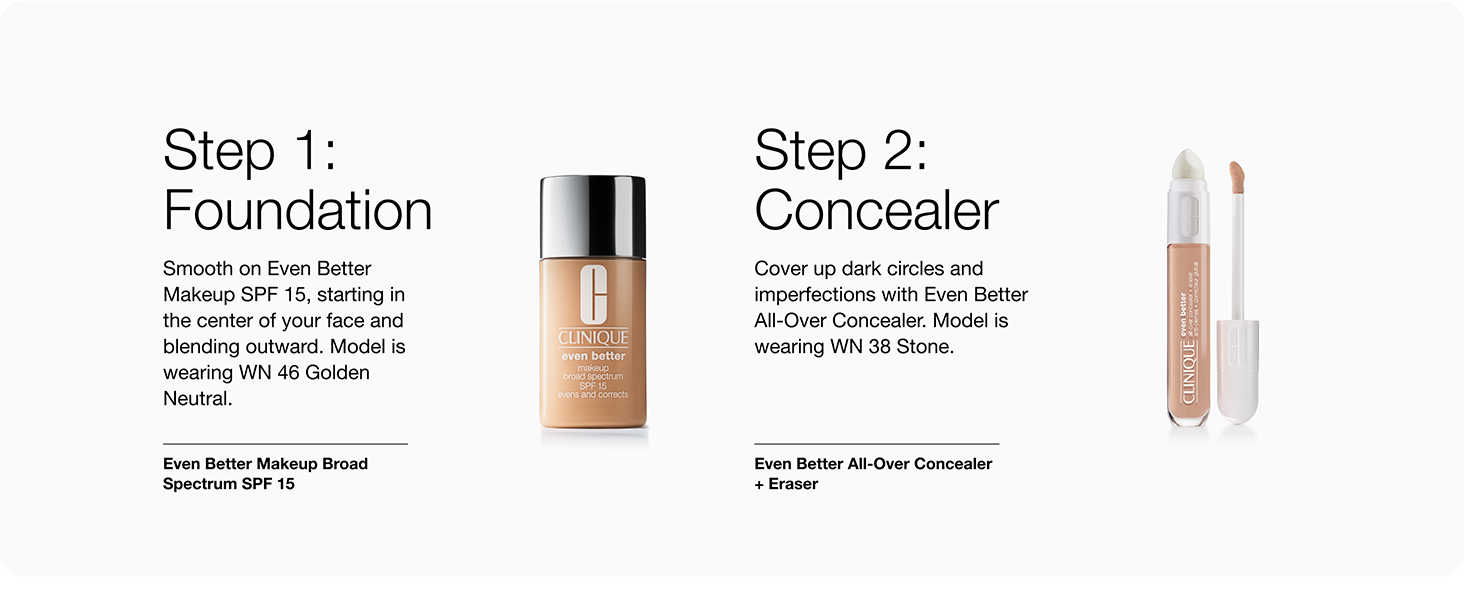 Even better makeup Foundation and even better all over concealer, dark circles