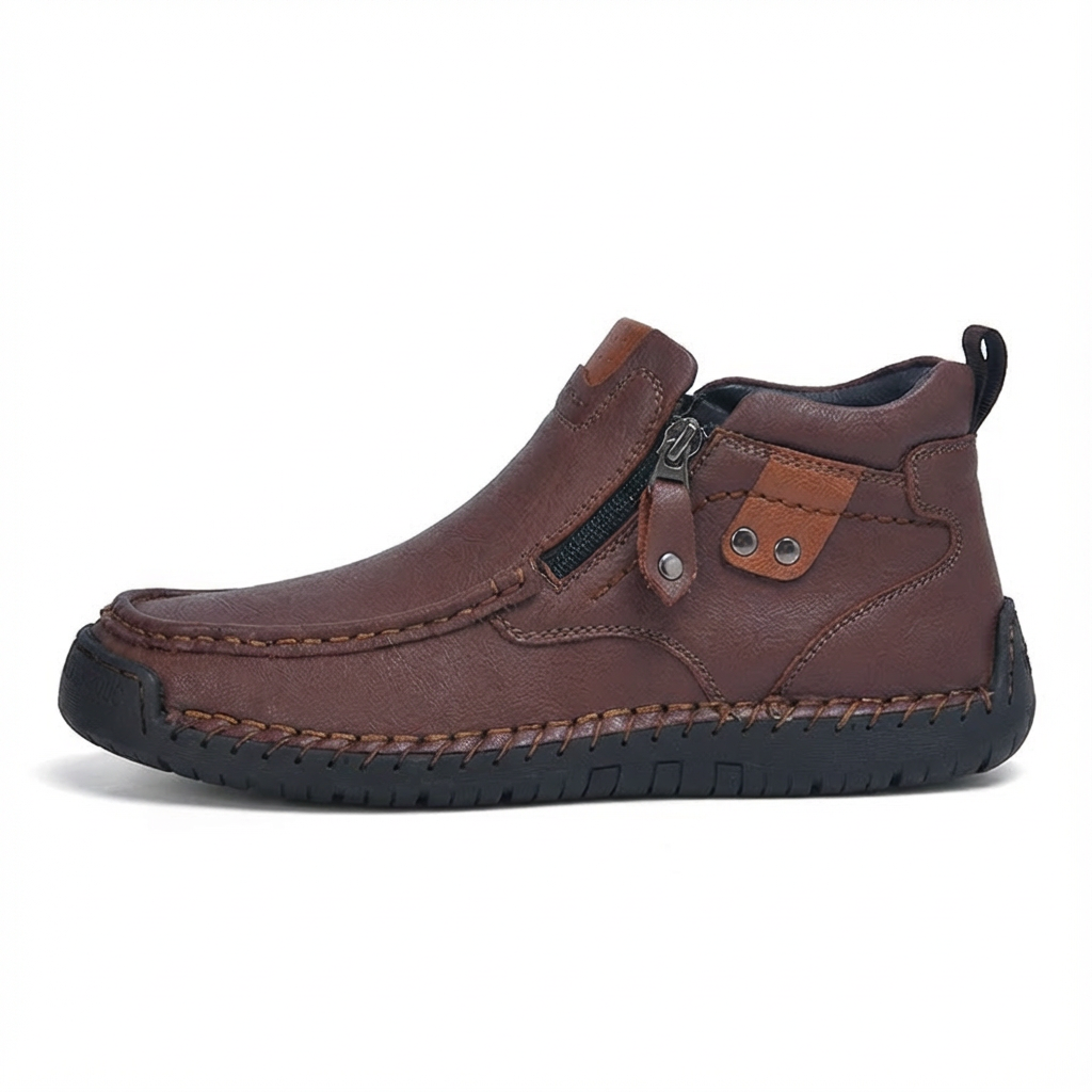 ⏰Promotion 50% OFF - Men's Handcrafted Vintage Genuine Leather Slip On Ankle Boots