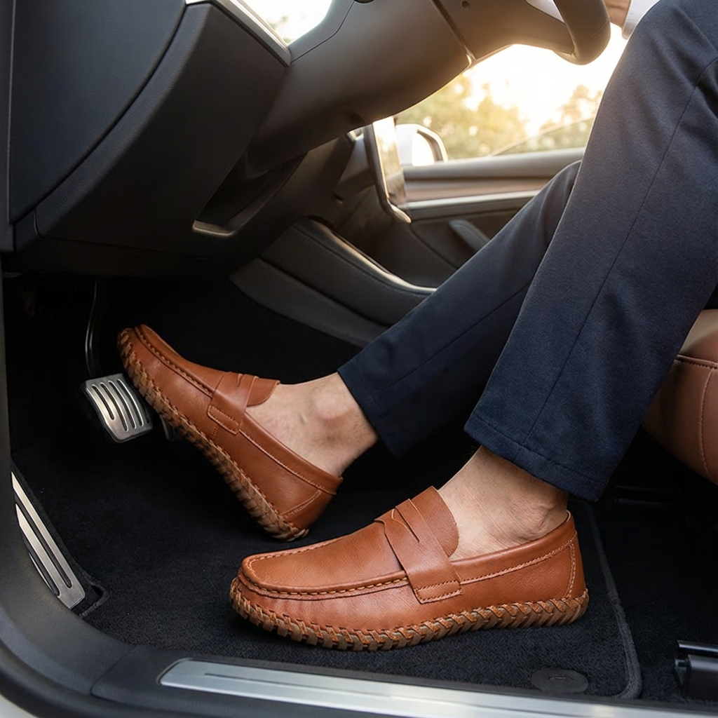 Men’s Genuine Leather Penny Loafers – Comfortable Everyday Slip-On