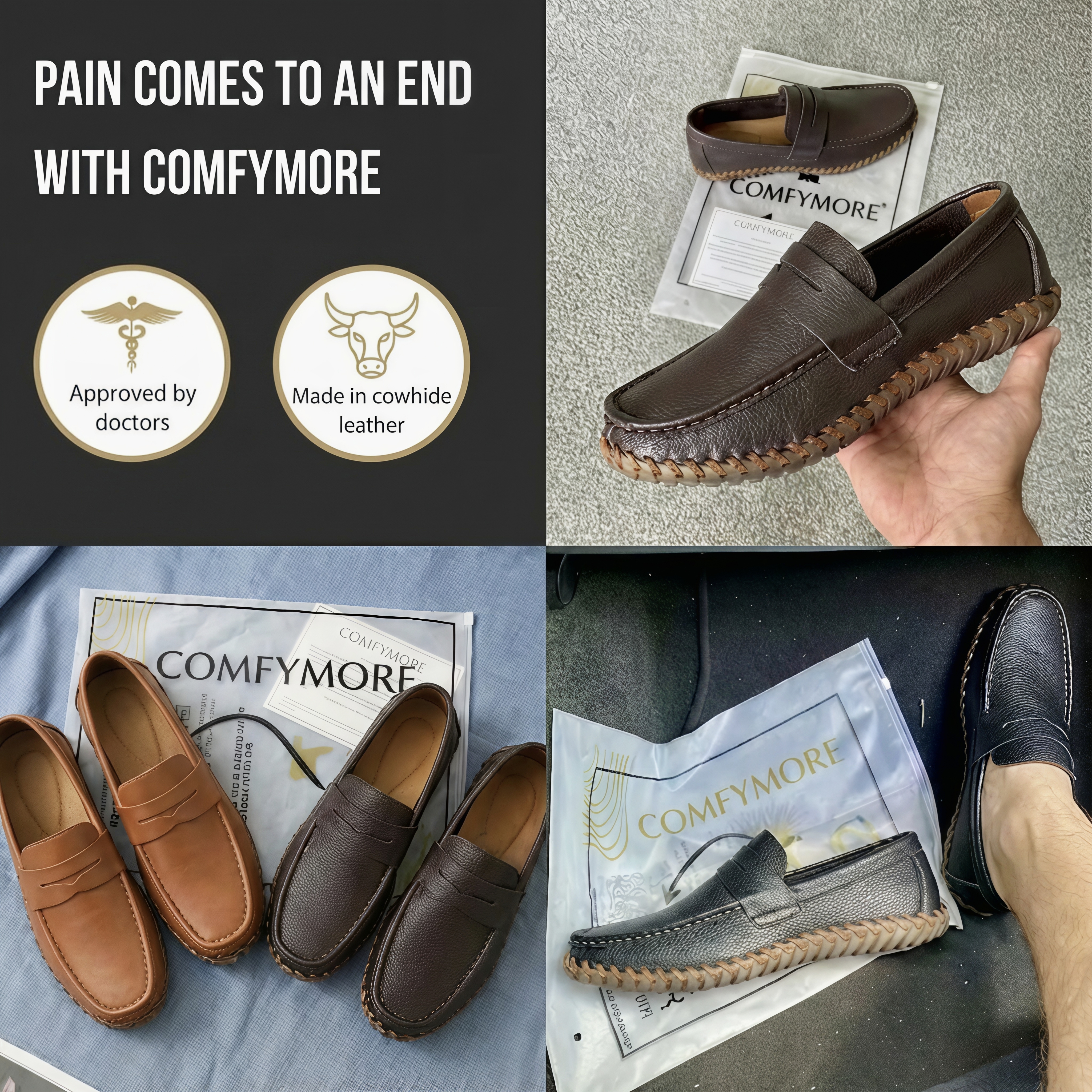 Men’s Genuine Leather Penny Loafers – Comfortable Everyday Slip-On