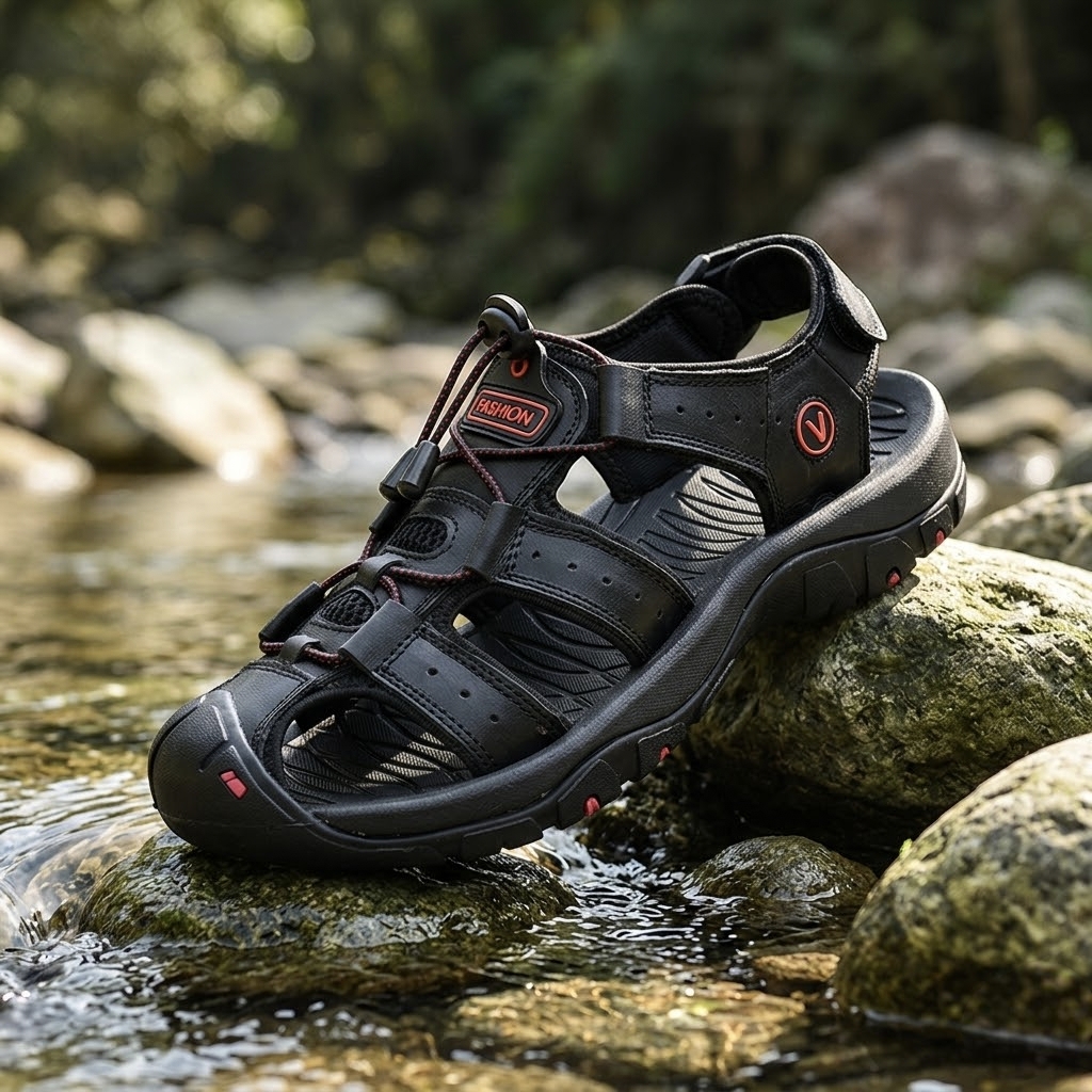 Fisherman Mens Sandals Outdoor Comfort Memory Foam Sandals for Men