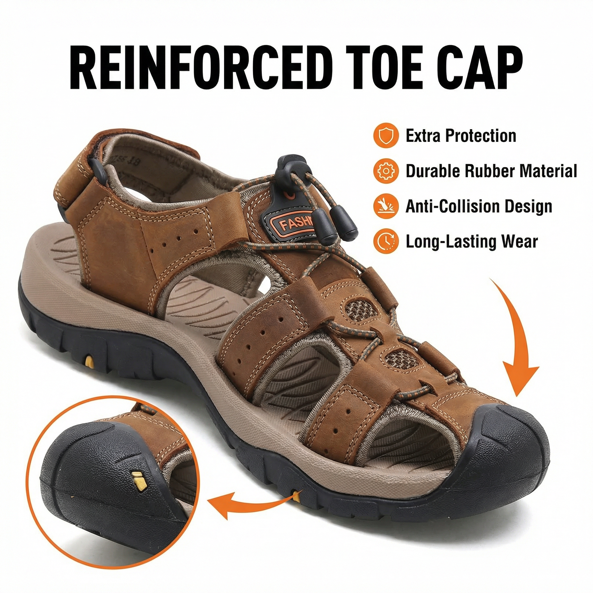 Fisherman Mens Sandals Outdoor Comfort Memory Foam Sandals for Men