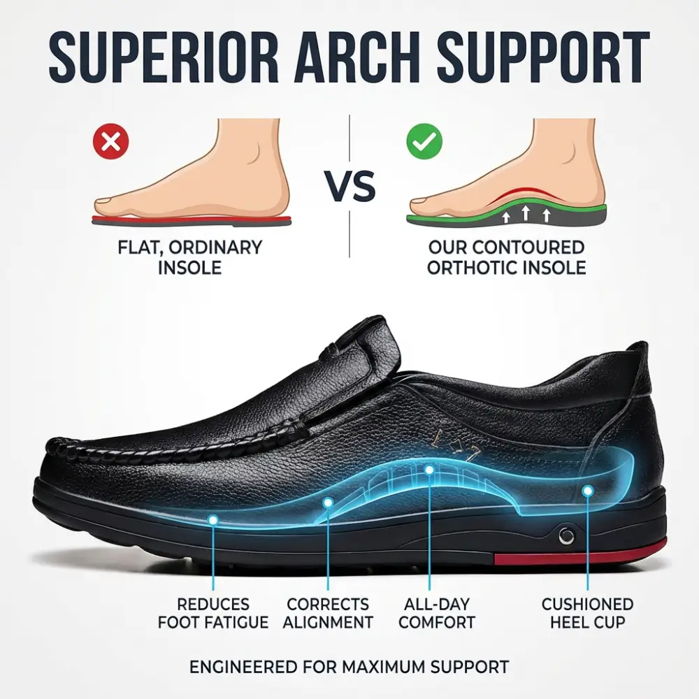 Last Day 50% OFF🔥Men's Genuine Leather Soft Insole Casual Business Slip On Loafers