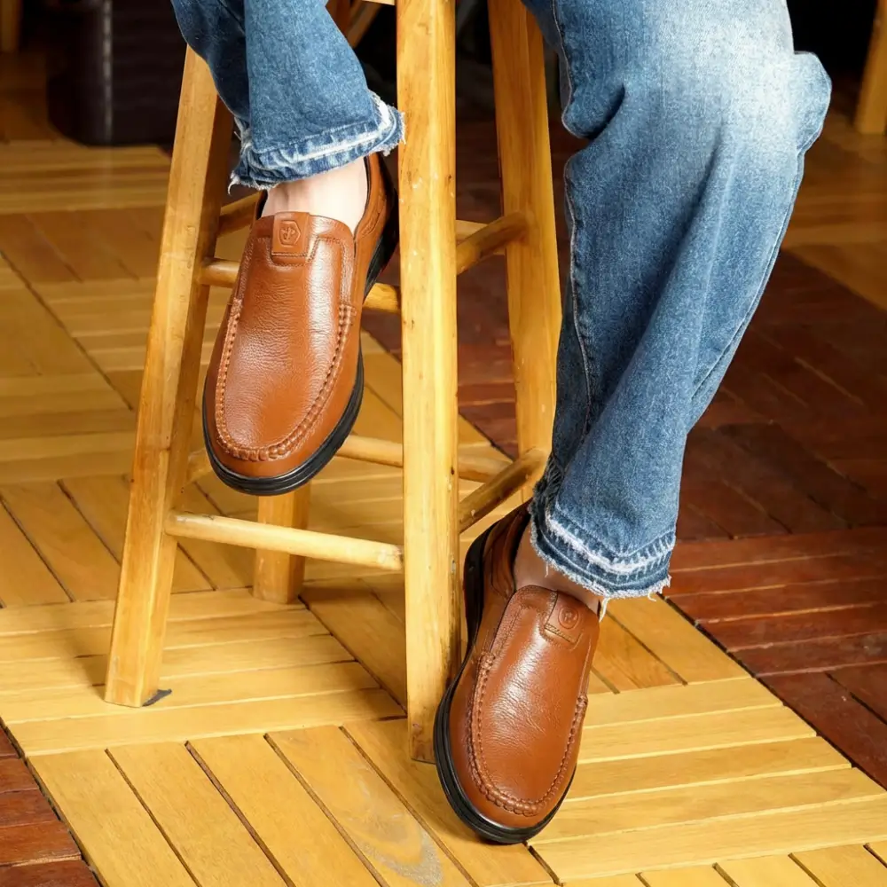Last Day 50% OFF🔥Men's Genuine Leather Orthopedic Support Casual Business Slip On Loafers