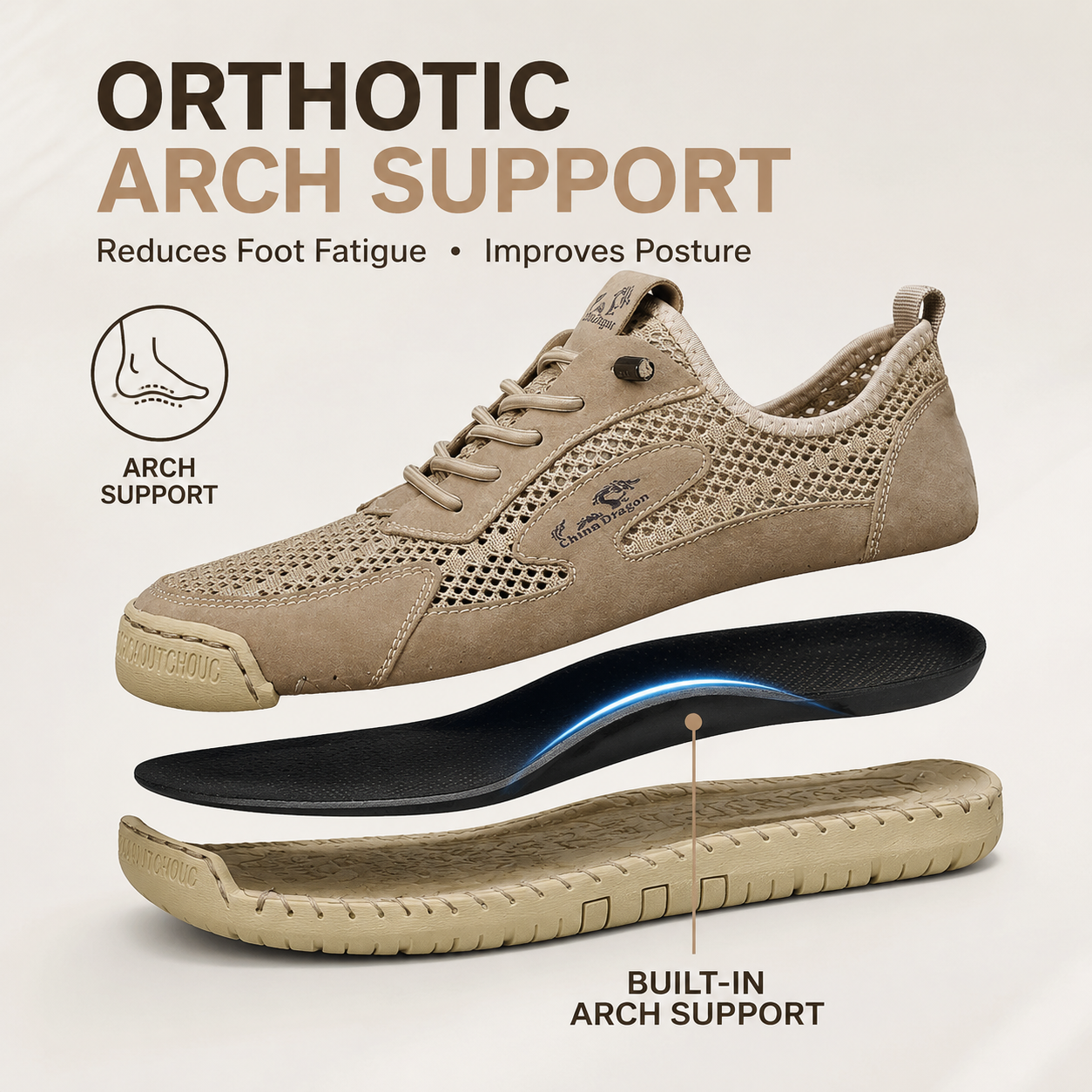 Men’s Breathable Orthopedics Comfort Walking Shoes