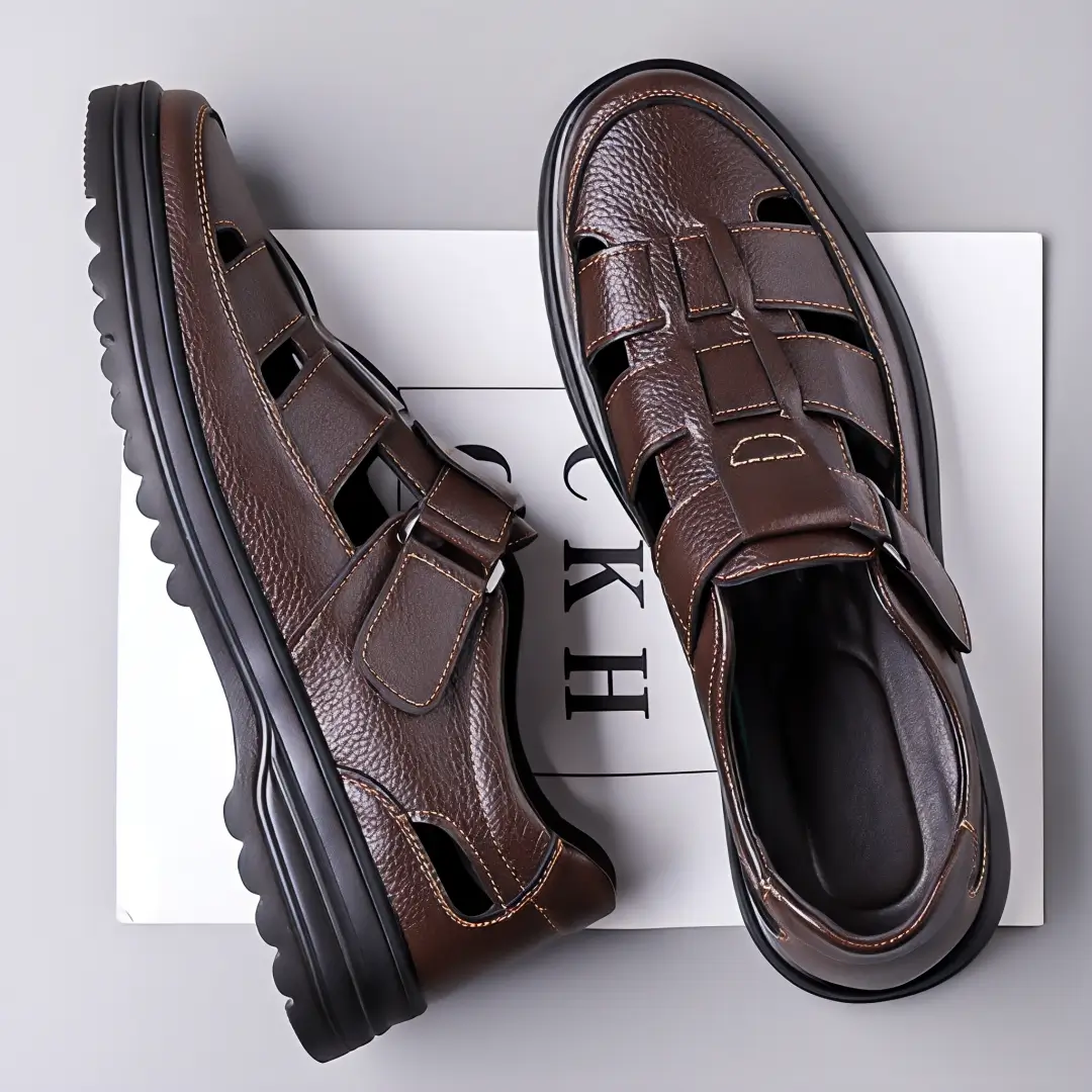 Men's Genuine Leather Comfort Walking Sandals