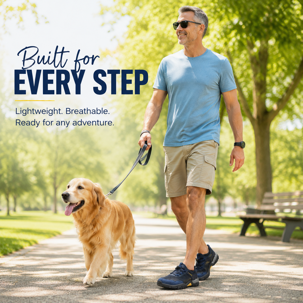 Men's Lightweight Walking Shoes – Breathable Comfort Sneakers Built for All-Day Adventures