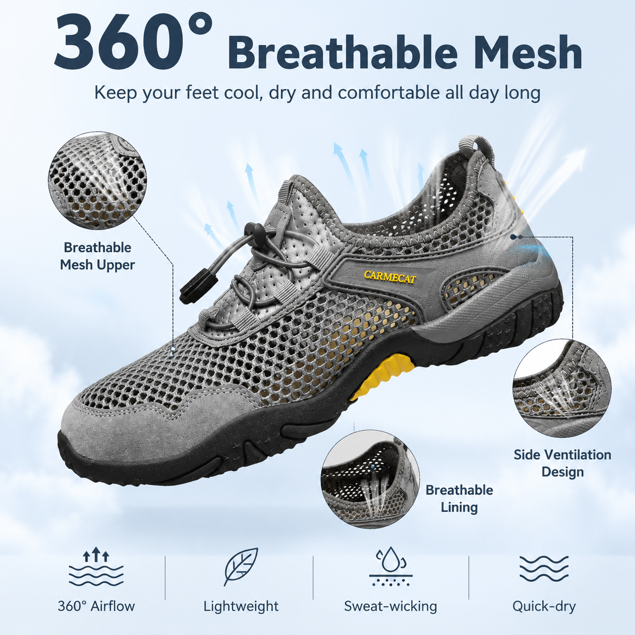 Men's Lightweight Walking Shoes – Breathable Comfort Sneakers Built for All-Day Adventures