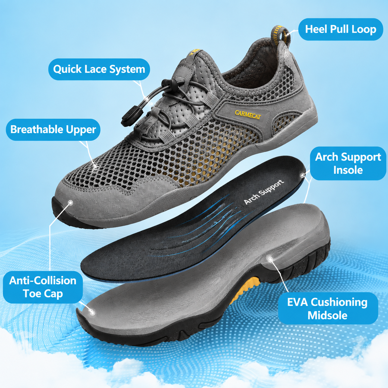 Men's Lightweight Walking Shoes – Breathable Comfort Sneakers Built for All-Day Adventures