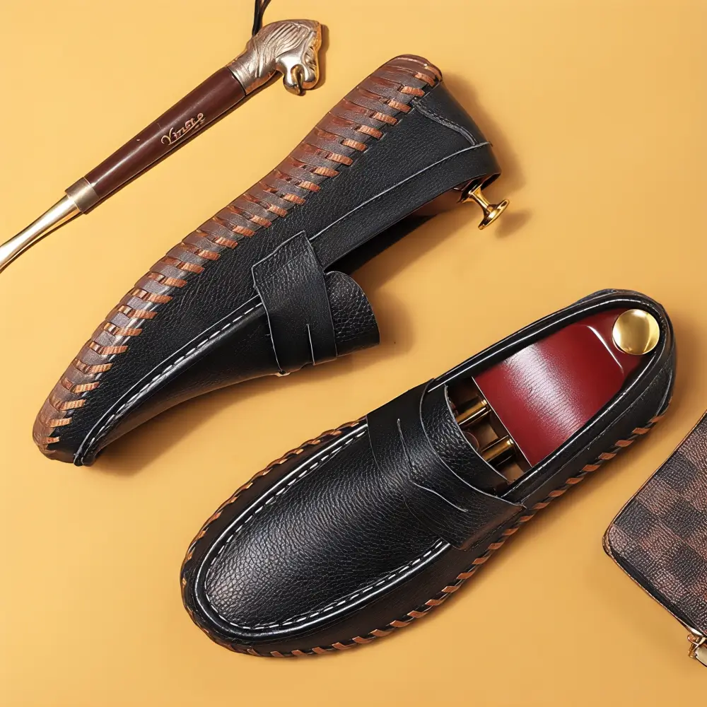 ⏰Limited-Time Offer – 50% Off🔥Men’s hand-stitched Genuine Leather Dress Slip On Penny Loafers
