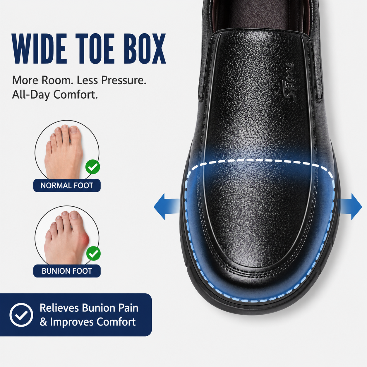 Men’s Arch Support Loafers – Easy Slip-On Comfort Shoes for Everyday Walking