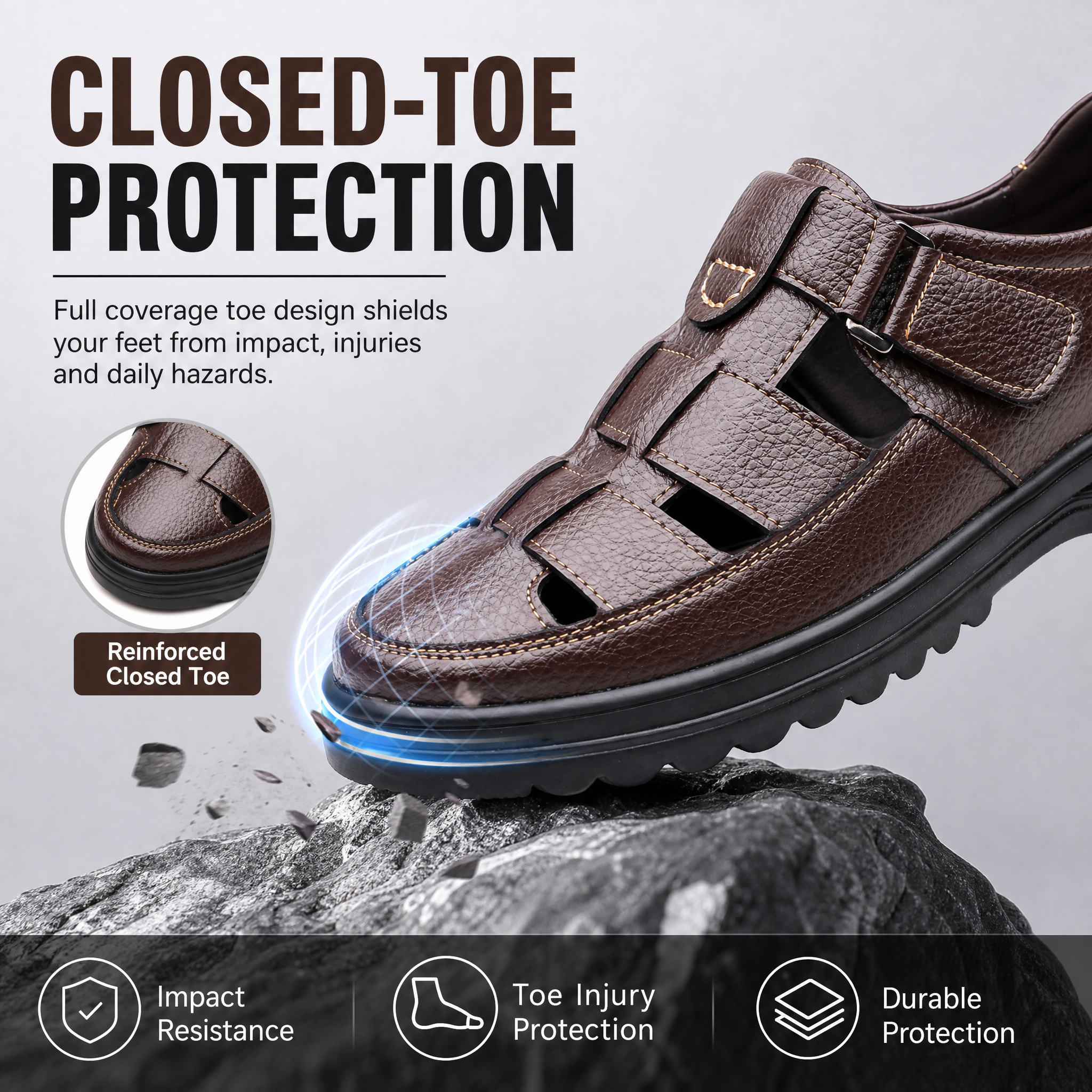Men's Genuine Leather Comfort Walking Sandals