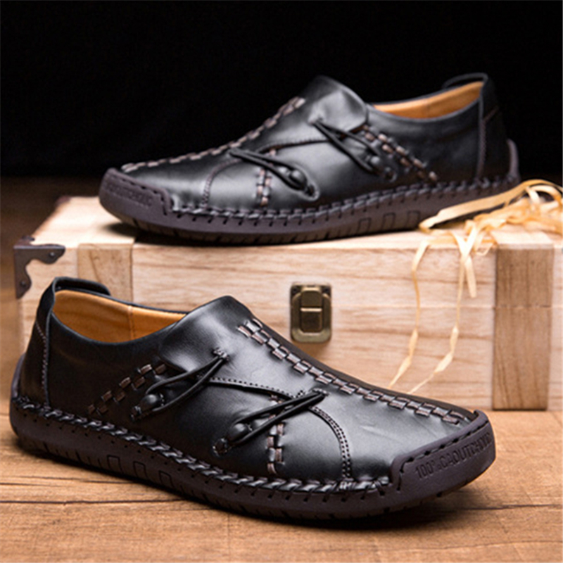 COMFYMORE™ 2023S Mens Genuine Leather Comfy Soft Sole Slip On Loafers