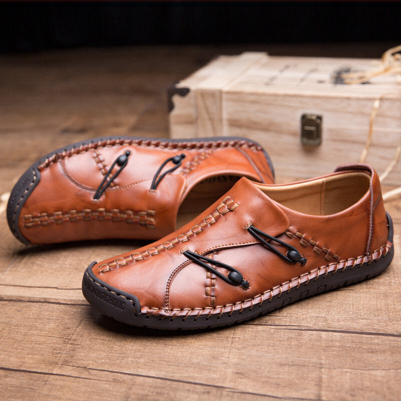COMFYMORE™ 2023S Mens Genuine Leather Comfy Soft Sole Slip On Loafers