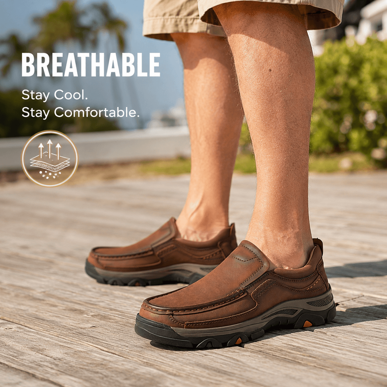 ⏰Promotion 50% OFF - Men’s Comfort Orthopedic Leather Slip-On Loafers — Easy On & Arch Support