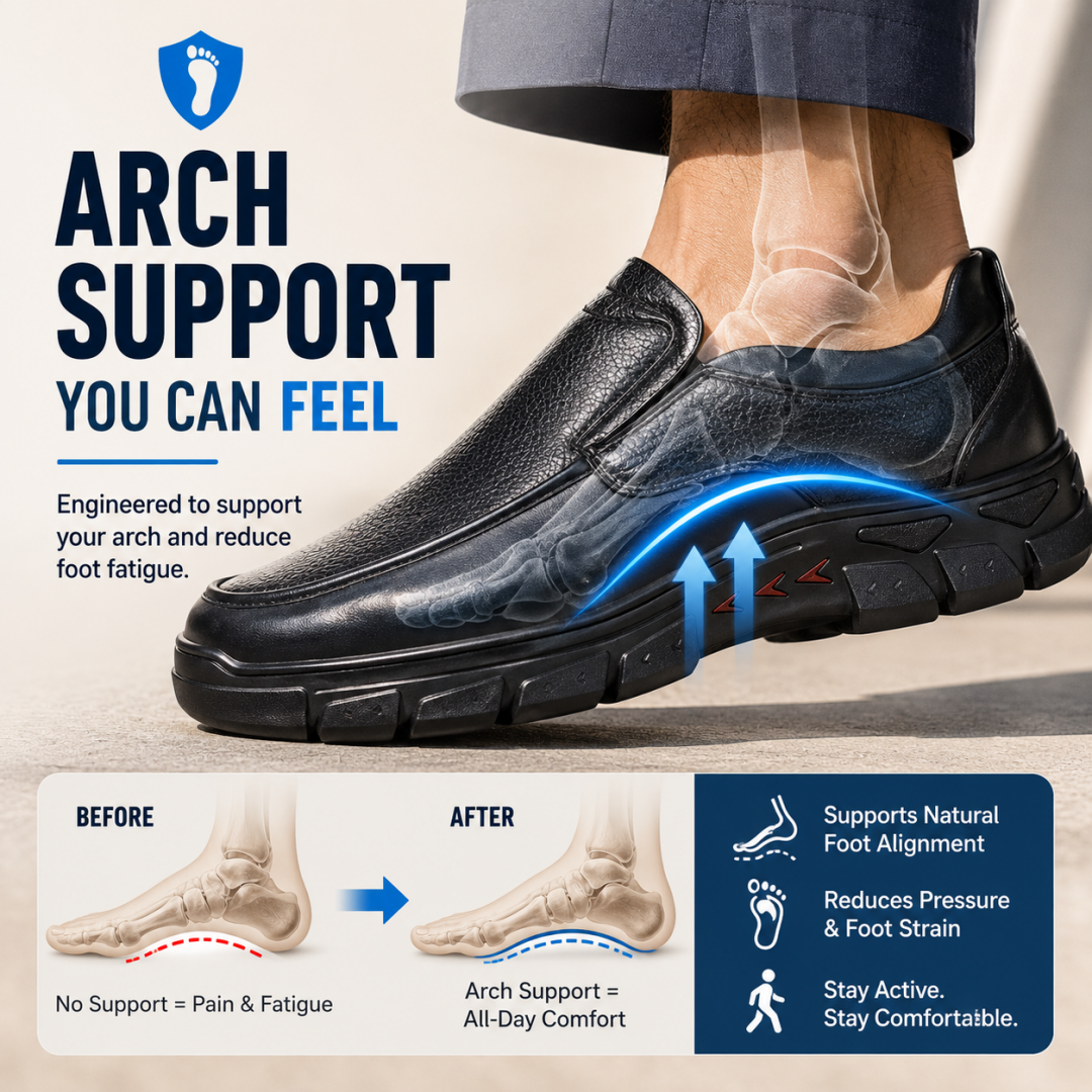⏰Promotion 50% OFF - Men's Orthopedic Comfort Relaxed Fit Genuine Leather Slip On Casual Loafers