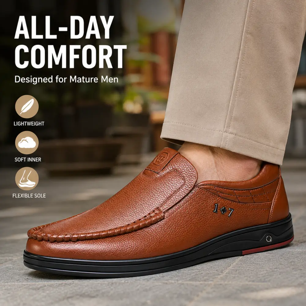 Last Day 50% OFF🔥Men's Genuine Leather Soft Insole Casual Business Slip On Loafers