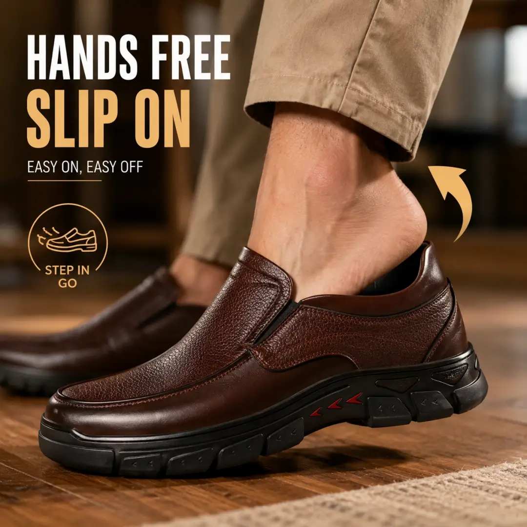 ⏰Promotion 50% OFF - Men's Genuine Leather Orthopedic Comfort Relaxed Fit Slip On Loafers