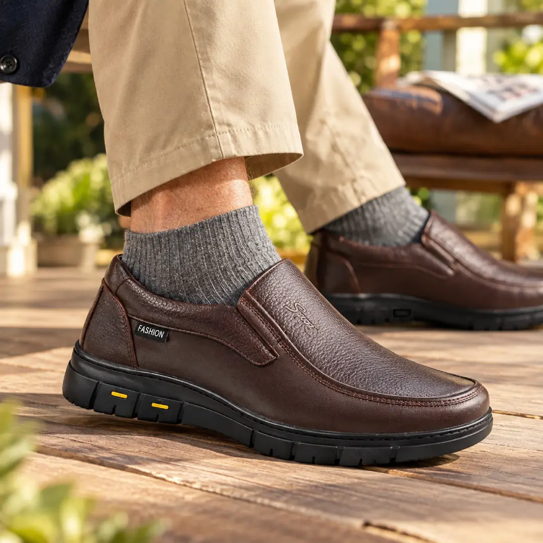 COMFYMORE® Men’s Orthopedic Arch Support Loafers – Easy Slip-On Comfort Shoes for Everyday Walking