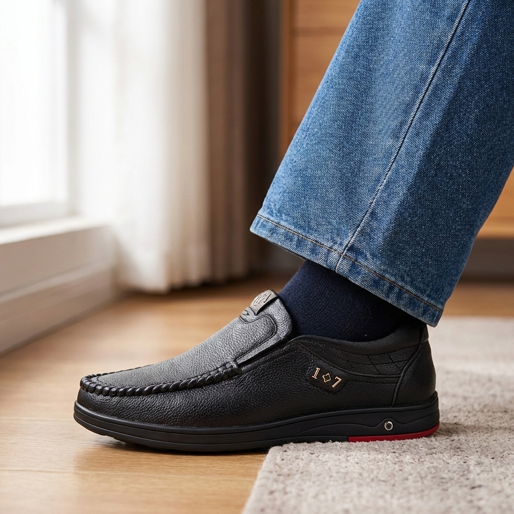 Last Day 50% OFF🔥Men's Genuine Leather Soft Insole Casual Business Slip On Loafers