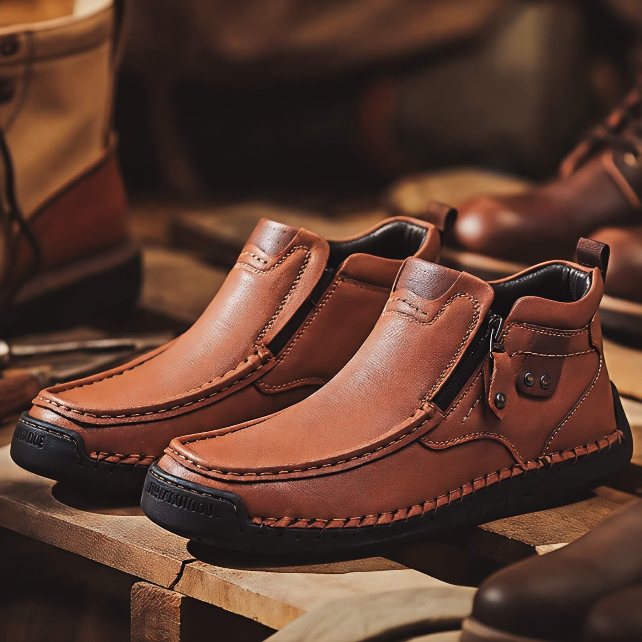⏰Promotion 50% OFF - Men's Handcrafted Vintage Casual Genuine Leather Relaxed Fit Ankle Boots